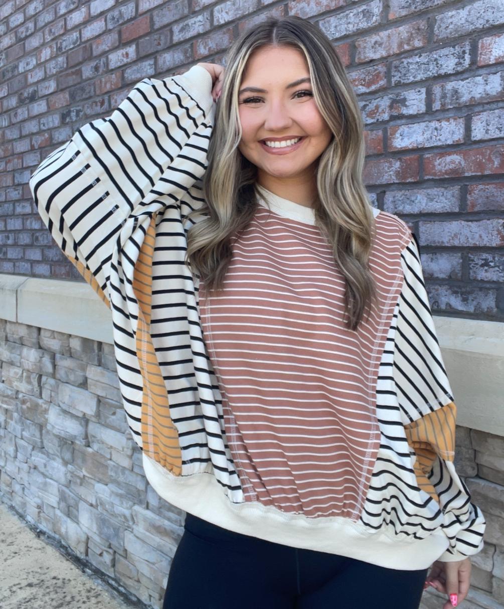 Stripe Out Long Sleeve Top