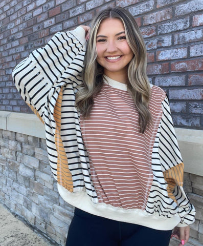 Stripe Out Long Sleeve Top