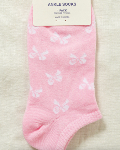 Bow Socks Pink
