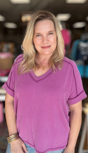 Everywhere Ribbed Top Plum