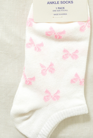 Bow Socks White