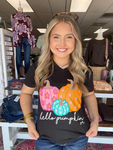 Hello Pumpkin V-Neck Tee