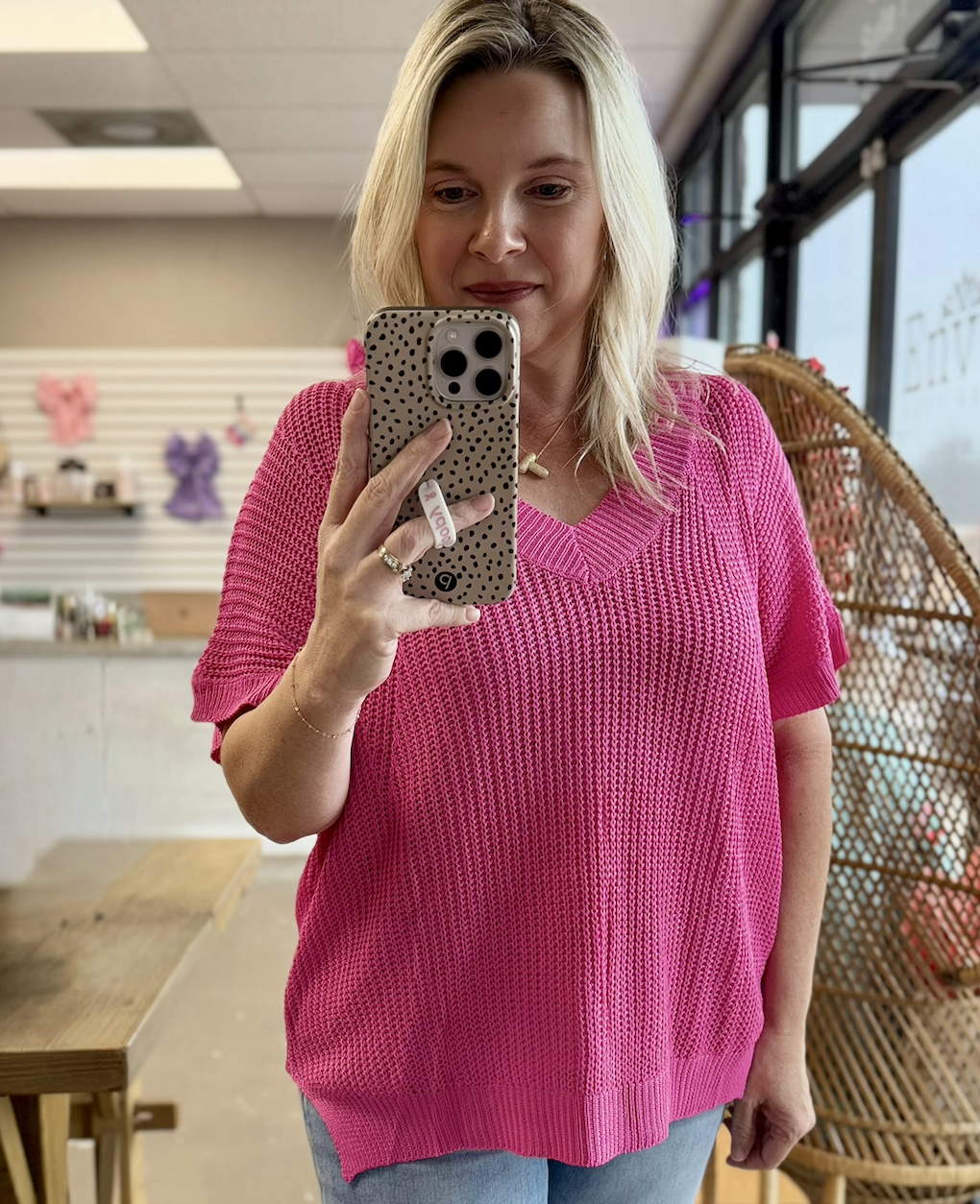 All Of Me Sweater Top Fuchsia