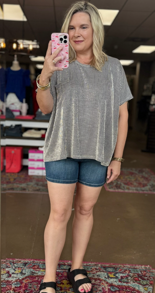 Basic Notion Ribbed Oversized Top Black