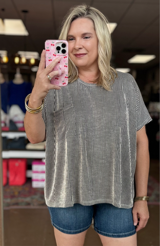 Basic Notion Ribbed Oversized Top Black