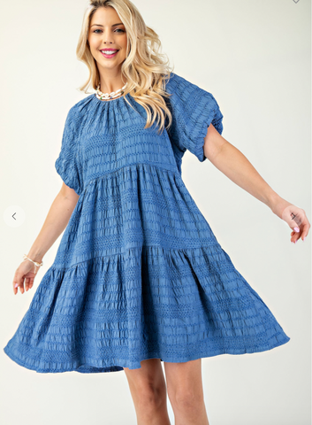 Textured Bow Back Dress