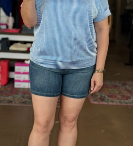Judy Blue Tummy Control Mid Length Shorts