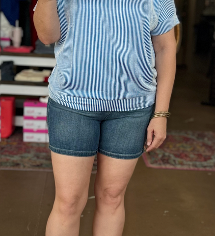 Judy Blue Tummy Control Mid Length Shorts