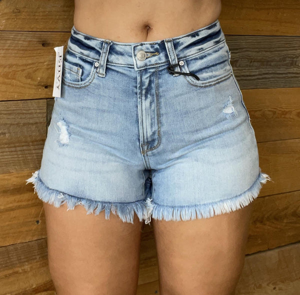 Lani Frayed Hem Denim Shorts