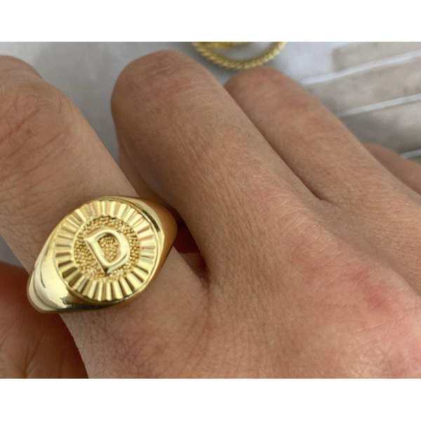 Bracha Medallion inital Ring